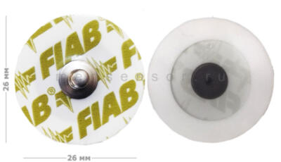 Fiab PG10C (детские, 26 мм) Одноразовый электрод для регистрации ЭКГ у детей. d=26 мм. Твёрдый гель.