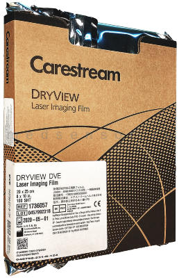 Carestream Health DVE Film 20x25 см, 100 листов Плёнка для принтера DryView 5800/5850. 20x25 см. 100 листов в упаковке.