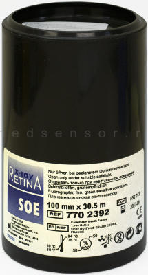 Retina SOE 100 мм x 30,5 м Плёнка для флюорографии в рулоне. Ширина - 100 мм, длина - 30,5 м.