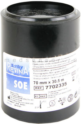 Retina SOE 70 мм x 30,5 м Плёнка для флюорографии в рулоне. Ширина - 70 мм, длина - 30,5 м.