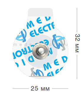 MEDICO MSGST-27 (твердый гель) Одноразовый электрод для регистрации ЭКГ у детей. 32x25 мм. Твёрдый гель.