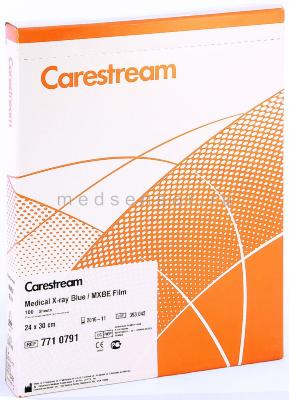 Carestream Health (Kodak) MXBE 24 х 30 см Синечувствительная пленка для общей рентгенологии. 100 листов 24 х 30 см.