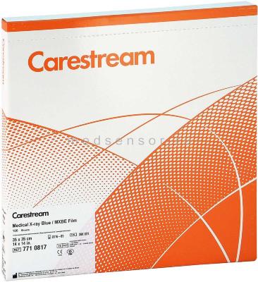 Carestream Health (Kodak) MXBE 35 х 35 см Синечувствительная пленка для общей рентгенологии. 100 листов 35 х 35 см.